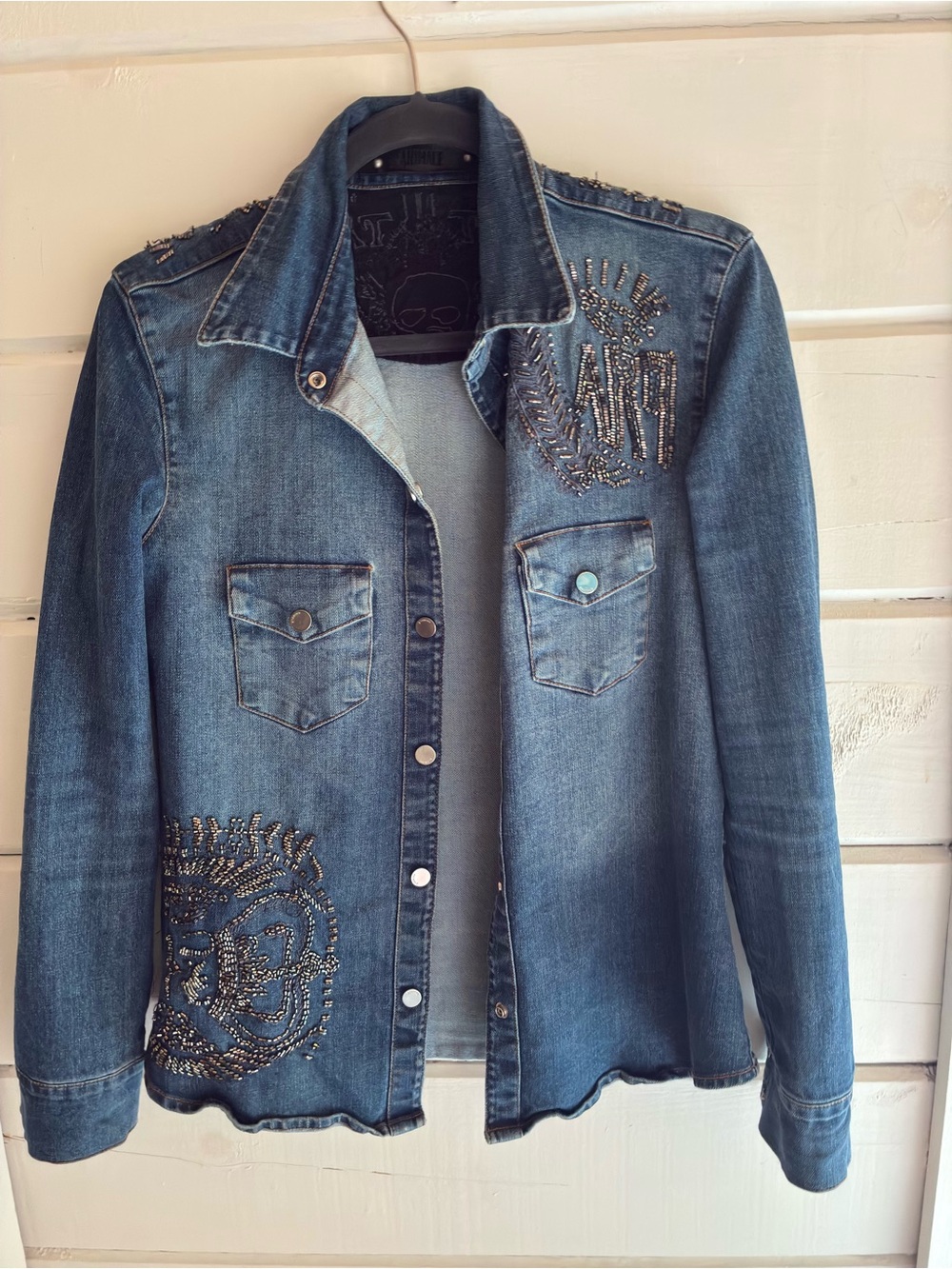 Hand embroidery denim shirt